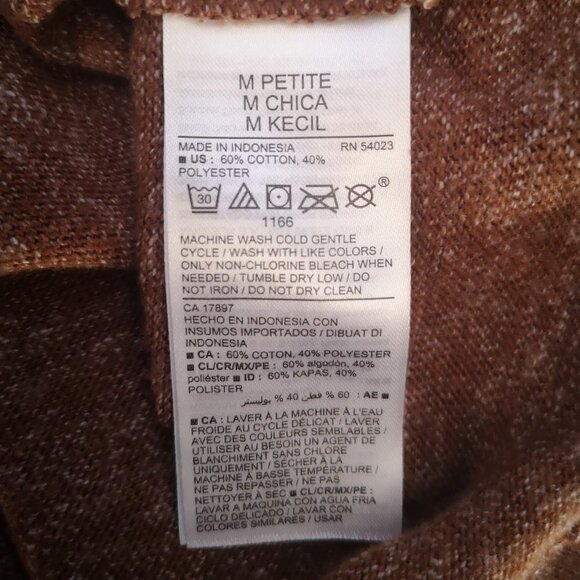 Old Navy Ladies Size Medium Petite Rust & Beige Turtleneck Sweater Dress - Picture 5 of 7